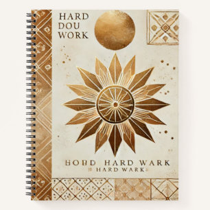 Golden Sunburst Inspirational Spiral Notebook - Ha Notizbuch