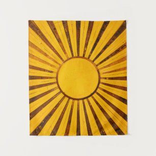 Golden Sunburst Wandteppich