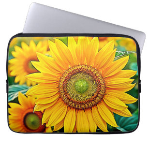 Golden Sunflower Field Serenity Design Laptopschutzhülle
