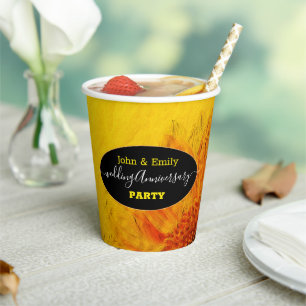 Golden Sunflower Name Hochzeitsszenario Party Pappbecher