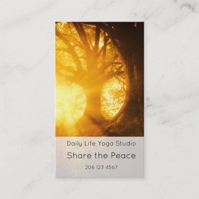 Golden Sunrise Yoga Meditation Visitenkarte (Vorderseite)