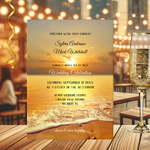 Golden Sunset Beach Einladung zur Hochzeit