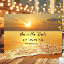 Golden Sunset Beach oder Ziel Save the Date