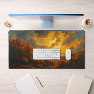 "Golden Sunset Fall Forest Desk Mat - Warmer Herbs Schreibtischunterlage