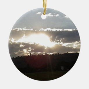 Golden Sunset Horizon Keramikornament