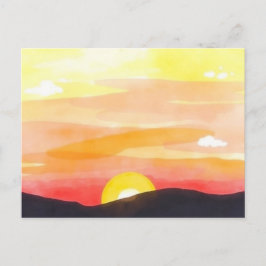 Golden Sunset Horizon Scenic Postcard Postkarte