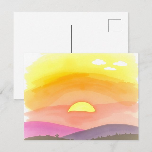 Golden Sunset Horizon Scenic Postcard Postkarte (Vorne/Hinten)