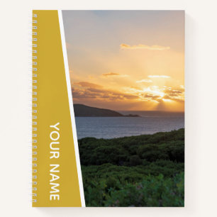 Golden Sunset Landschaft Foto Australien, Gold Notizbuch
