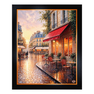 Golden Sunset Light on a Raine Town Café Fotodruck
