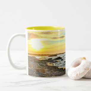 Golden Sunset Ocean Foto Naturfotografie Vater Zweifarbige Tasse