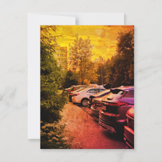 Golden Sunset Urban Glow Postcard - Anpassbar Postkarte