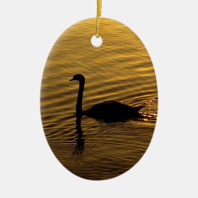 Golden Swan Keramik Ornament (Vorne)