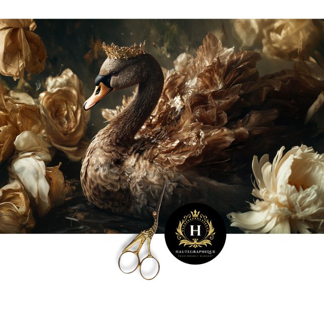 Golden Swan mit Crown and Creme Florals Decoupage Seidenpapier (Von Creator hochgeladen)