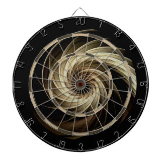 Golden Swirl Across Black Dartscheibe