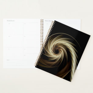 Golden Swirl Across Black Planer