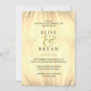 Golden Swirl Simple Modern Typografy Wedding Einladung