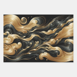 Golden Swirl Wrapping Paper Geschenkpapier Set