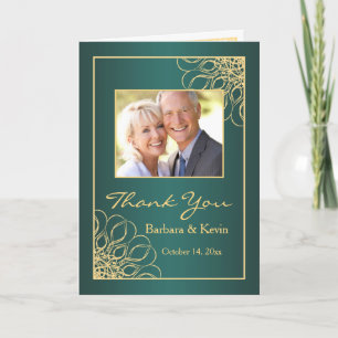 Golden swirls 50th Anniversary Thank You Foto Dankeskarte