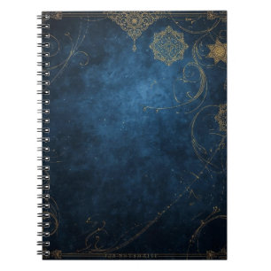 Golden Symbols on Indigo Sky  Notizblock