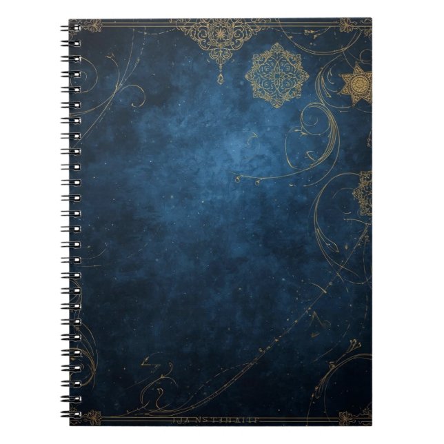 Golden Symbols on Indigo Sky  Notizblock (Vorderseite)