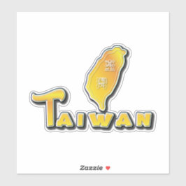 Golden Taiwan Insel Karte_team taiwan Aufkleber