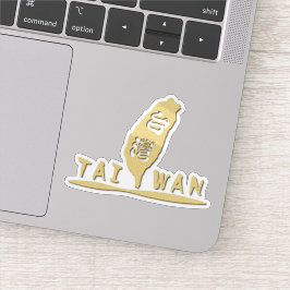 Golden Taiwan Karte Aufkleber