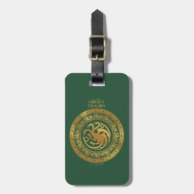 Golden Targaryen Wappen Gepäckanhänger (Vorderseite vertikal)