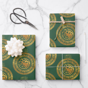 Golden Targaryen Wappen Geschenkpapier Set