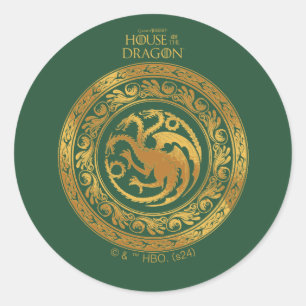 Golden Targaryen Wappen Runder Aufkleber