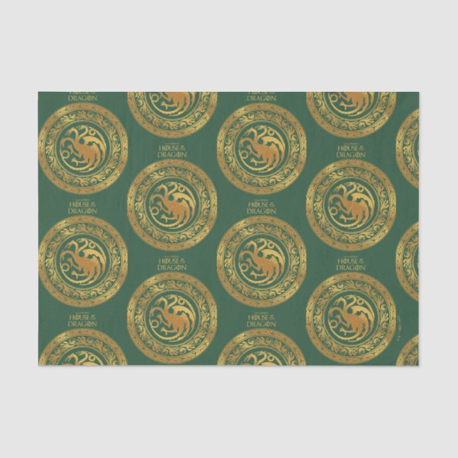 Golden Targaryen Wappen Seidenpapier (Vorderseite)