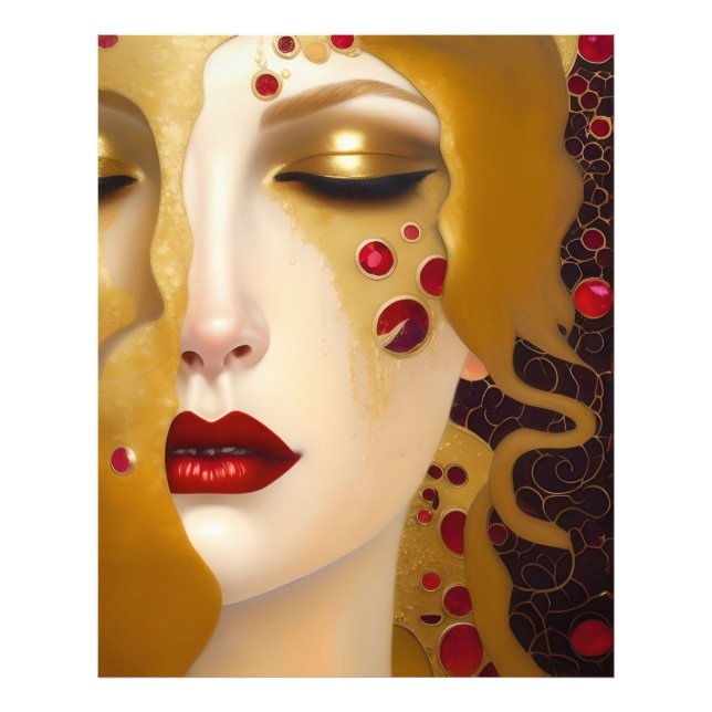 Golden Tears (Freya's Heartache) mit roten Rubinen Fotodruck (Vorne)
