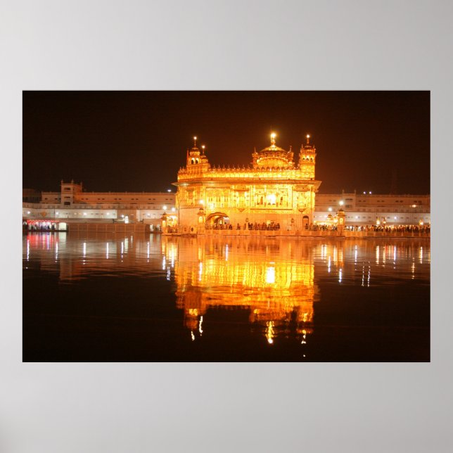 Golden Temple Amritsar North India - Nacht Poster (Vorne)