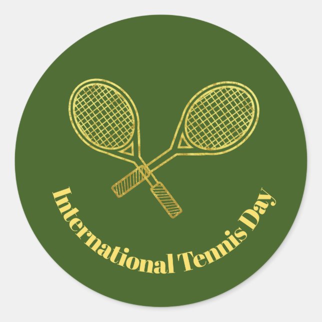 Golden Tennis Rackets Kontur Tennis Sticker (Vorderseite)