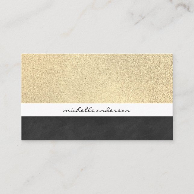 Golden Texture Color Blocks Visitenkarte (Vorderseite)