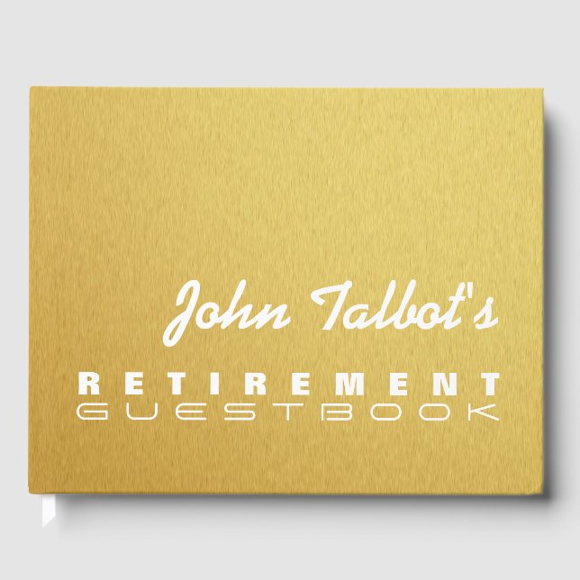 Golden Texture Custom Retirement Gästebuch (Vorderseite)