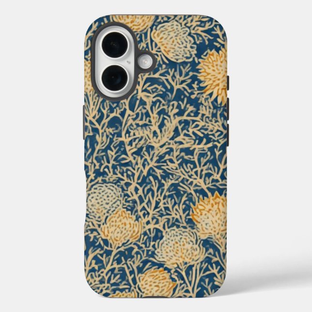 Golden Thistle Tangle - IPhone 16 Coque (Verso)