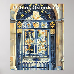 Golden Threshold - Verziertes Tor in Oxford Poster