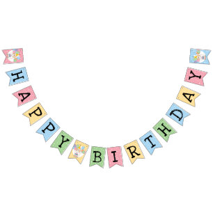 Golden Tibetan Terrier Dog Birthday Party Bun Wimpelkette