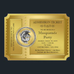 Golden Ticket Gold Masquera Party Einladung<br><div class="desc">Schöne goldene Diamant Maskerade Maske Schwarz-Gold Maskerade Party Einladung. Sie können diese elegante goldene Eintrittskarte leicht anpassen,  indem Sie Ihre Party- und Veranstaltungseinladung mit Ihren Daten in den Schriftart-Stil und Farbe,  Wortlaut und Layout Ihrer Wahl einfügen.</div>