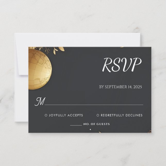 Golden Ticket Pass Boarding Pass Hochzeit RSVP Karte (Vorderseite)