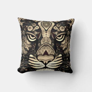 Golden Tiger Head Kissen