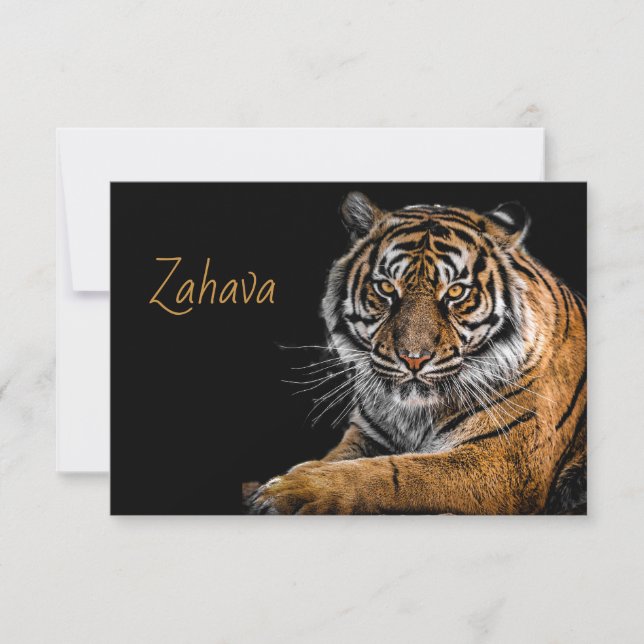 Golden Tiger Response Card RSVP Karte (Vorderseite)