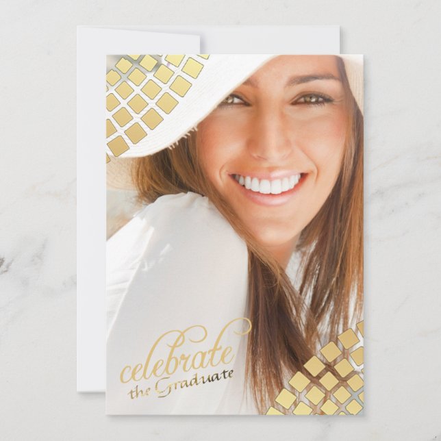 Golden Tiles Foto Einladung (Vorderseite)