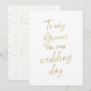 Golden "To my groom on our wedday" Einladung
