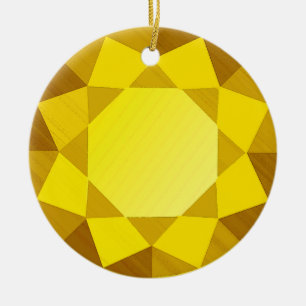 Golden Topaz Gemstone / Jewel Graphic Image Keramik Ornament