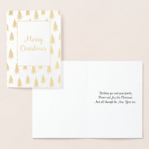 Golden Tore Trees Foil Weihnachtskarte Folienkarte