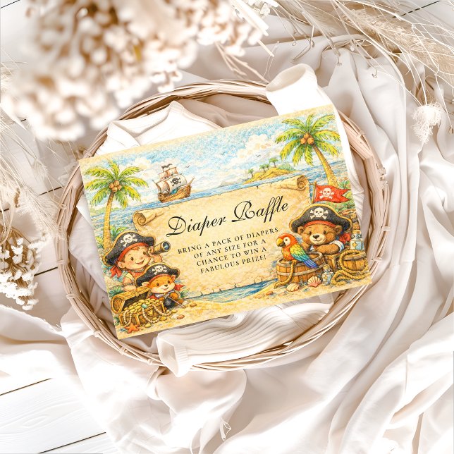 Golden Treasure Pirate Diapper Raffle Begleitkarte (Von Creator hochgeladen)