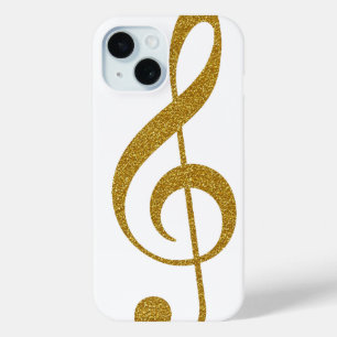 Golden Treble Clef Musical Note iPhone 15 Hülle