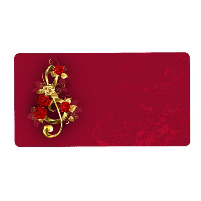Golden Treble Cleve mit Rose Blume (Vorne)