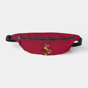 Golden Treble Cleve mit Rose Blume Bauchtasche